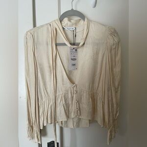 Zara vintage style blouse size L brand new with tags